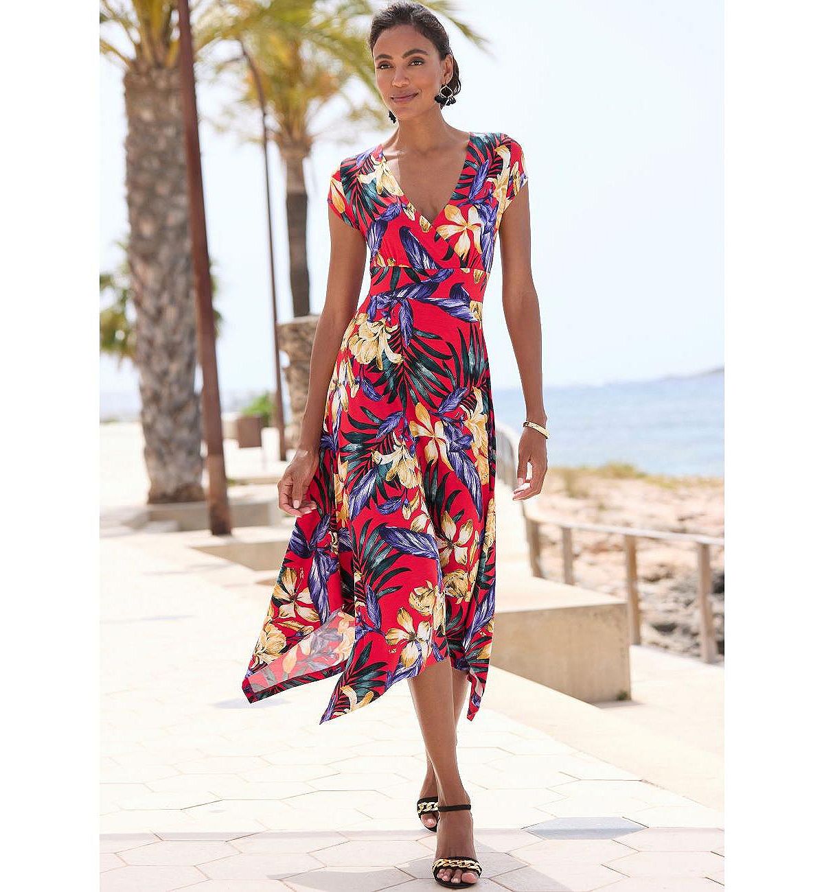 LASCANA Women's Handkerchief Hem Dress view 2 — MAYCSS fashion products