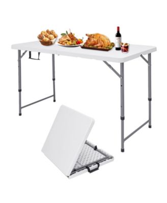 Folding Camping Table, Heavy Duty Plastic Portable Banquet Table for Indoor Outdoor