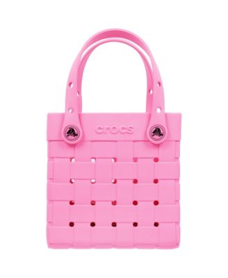 Women's Woven Style Crossbody Tote with Top Handles and Removeable Crossbody Strap