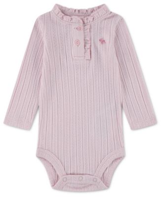 Baby Girls' Ruffle Henley Long-Sleeve Bodysuit