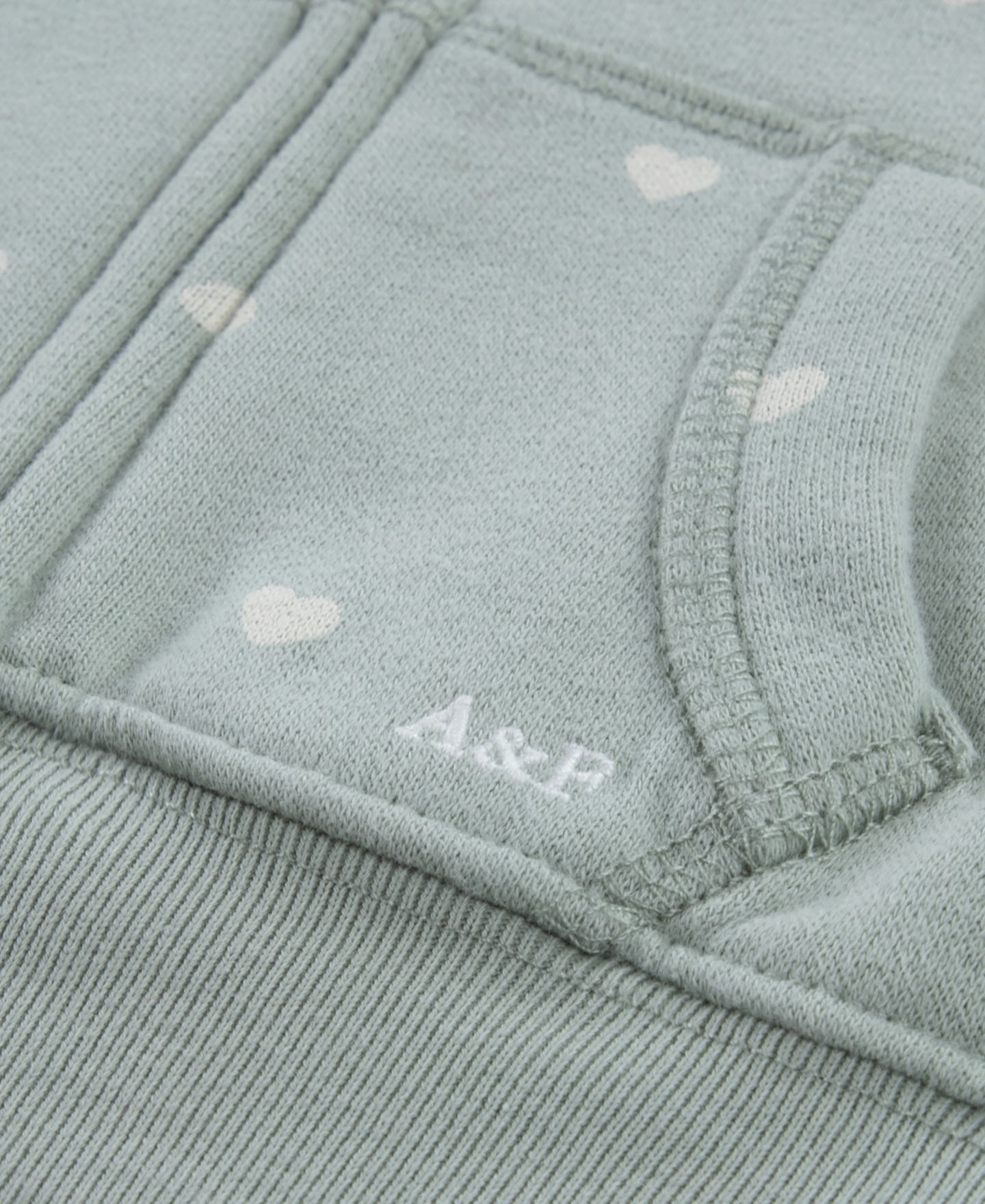 Детский комплект abercrombie kids Flutter для девочки: худи на молнии и джоггеры, цвет: Аквамариновый серый — фото 3