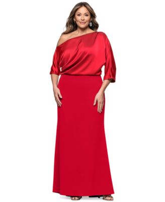 Plus Size Asymmetrical Neck Long Dress