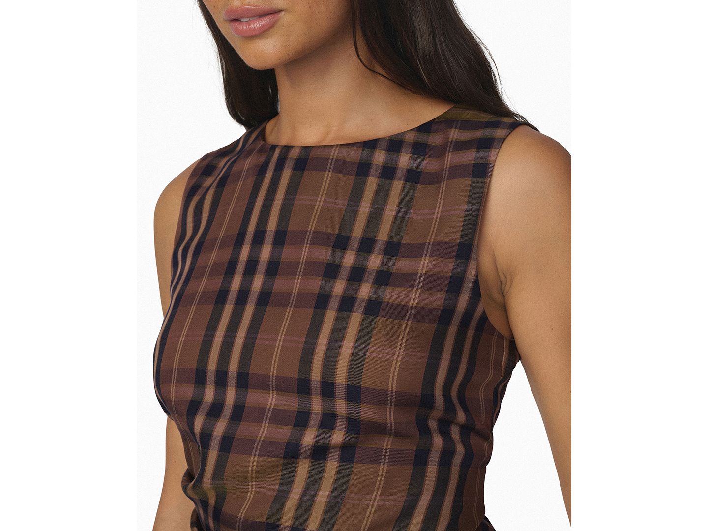Женский топ Joe's Jeans The Meg Plaid Sleeveless Top, цвет: Верблюжий клетчатый — фото 8