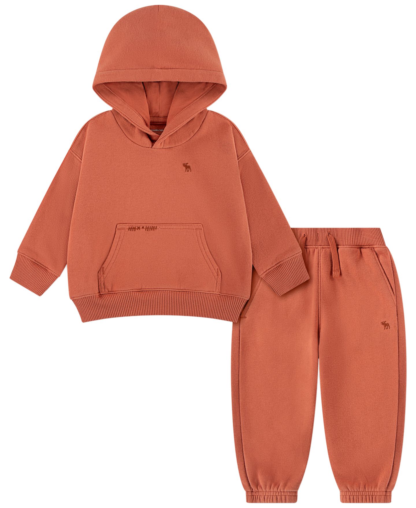 Детский комплект abercrombie kids для малыша: худи с длинным рукавом и брюки, 2 предмета, цвет: Абрикосовый — фото 1