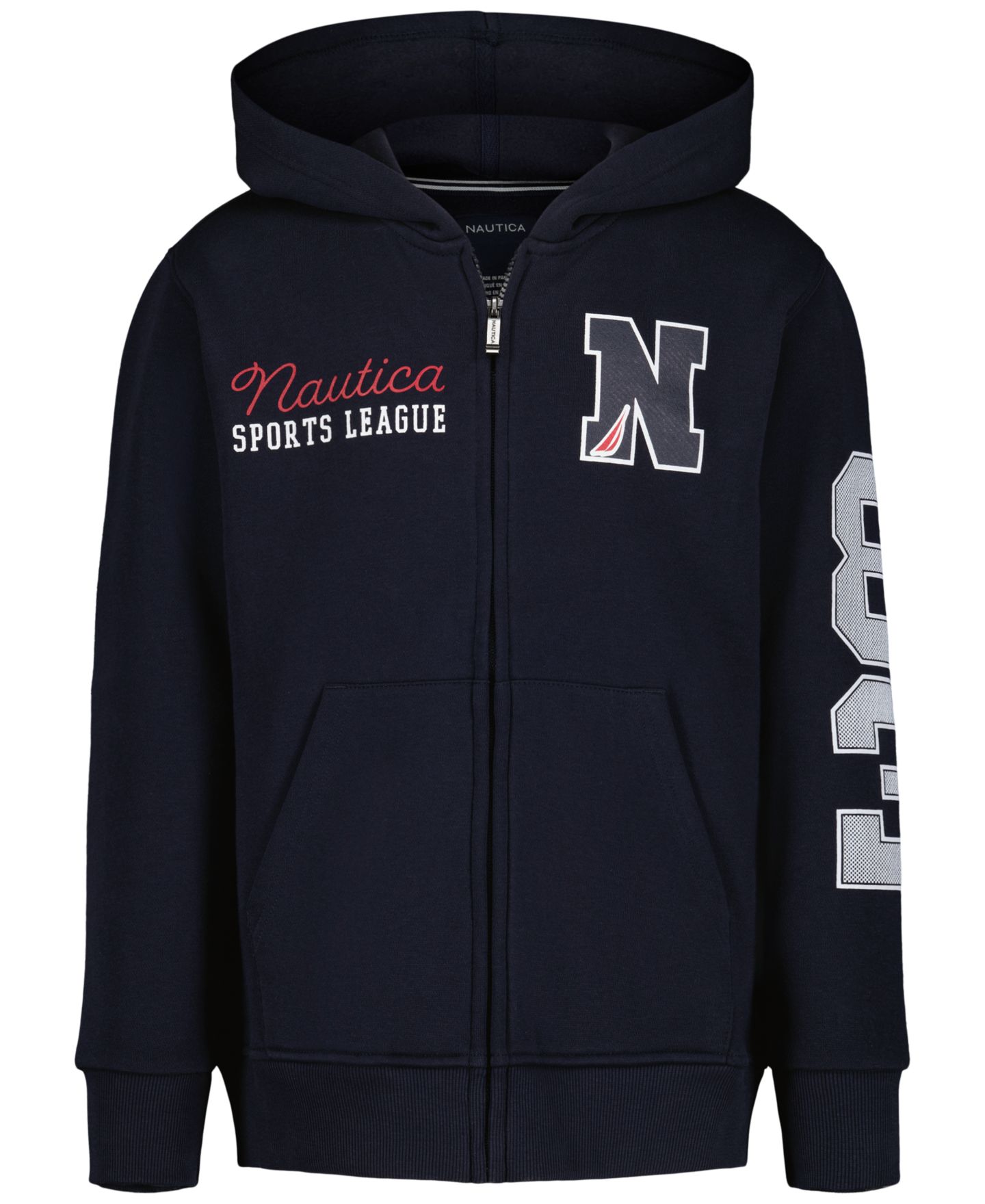 Худи Nautica Long-Sleeve Texture Number для мальчиков, цвет: Тёмно-синий — фото 1