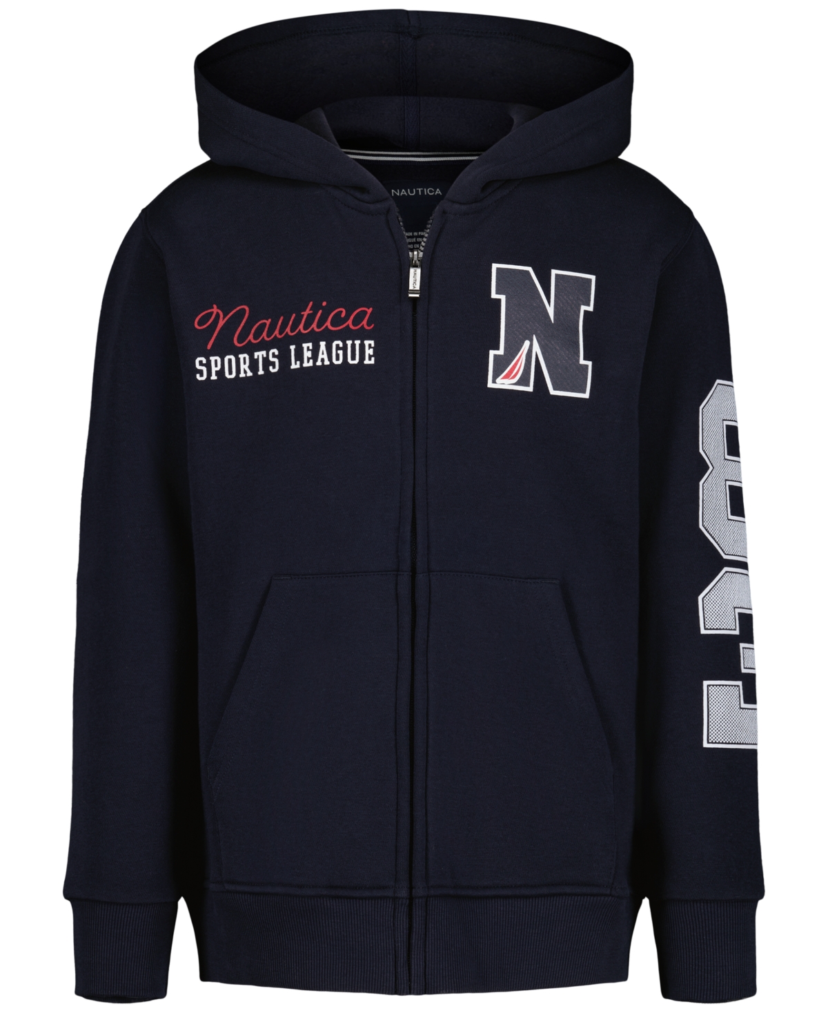 Nautica Boys' 8-20 Long-Sleeve Texture Number Hoodie