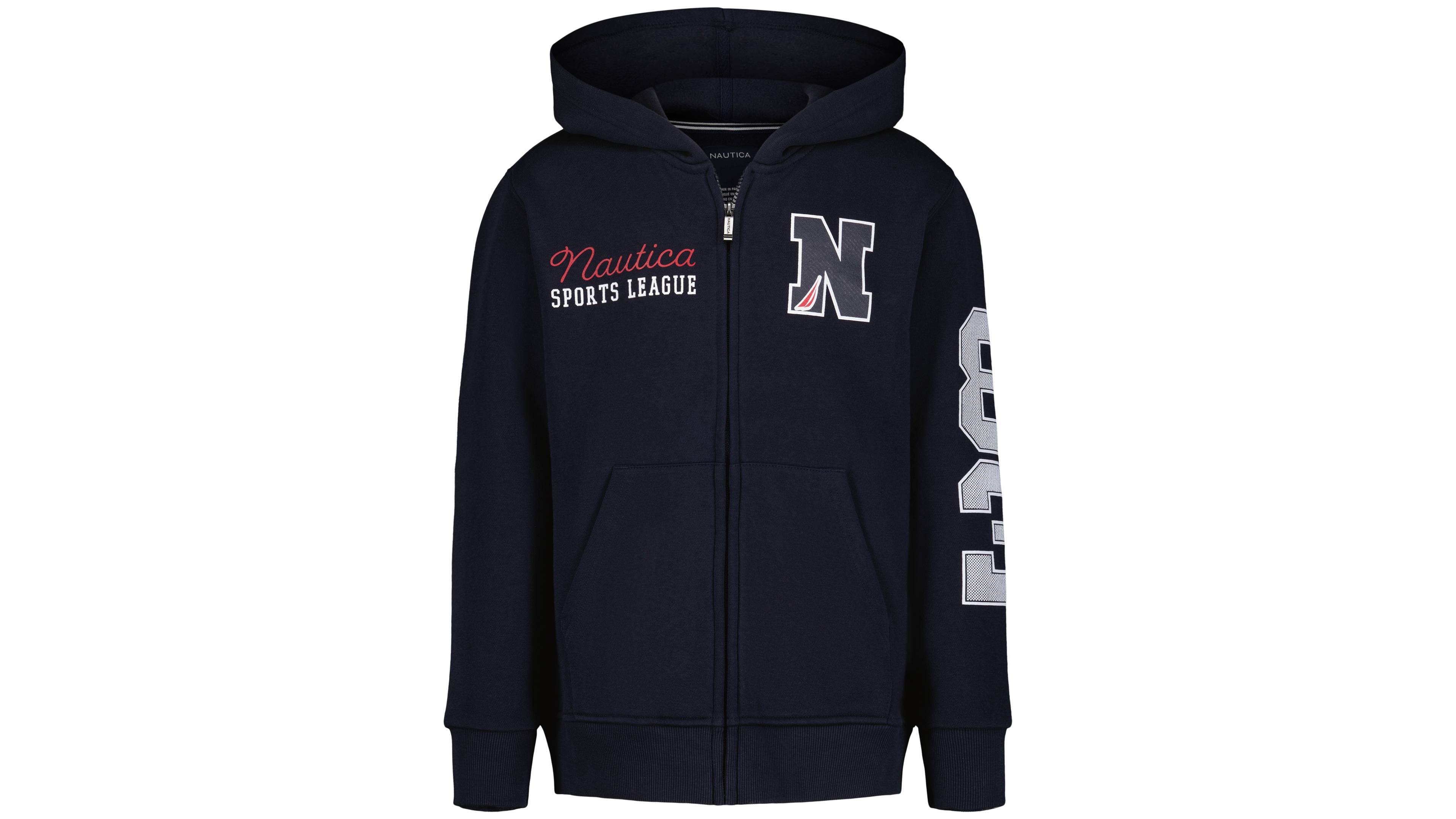 Nautica Boys' 8-20 Long-Sleeve Texture Number Hoodie