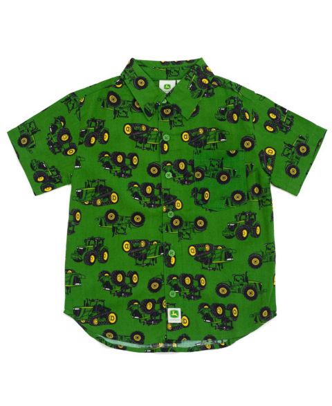 Рубашка John Deere Short Sleeve Button-Down Shirt для мальчиков-малышей, цвет: Зелёный