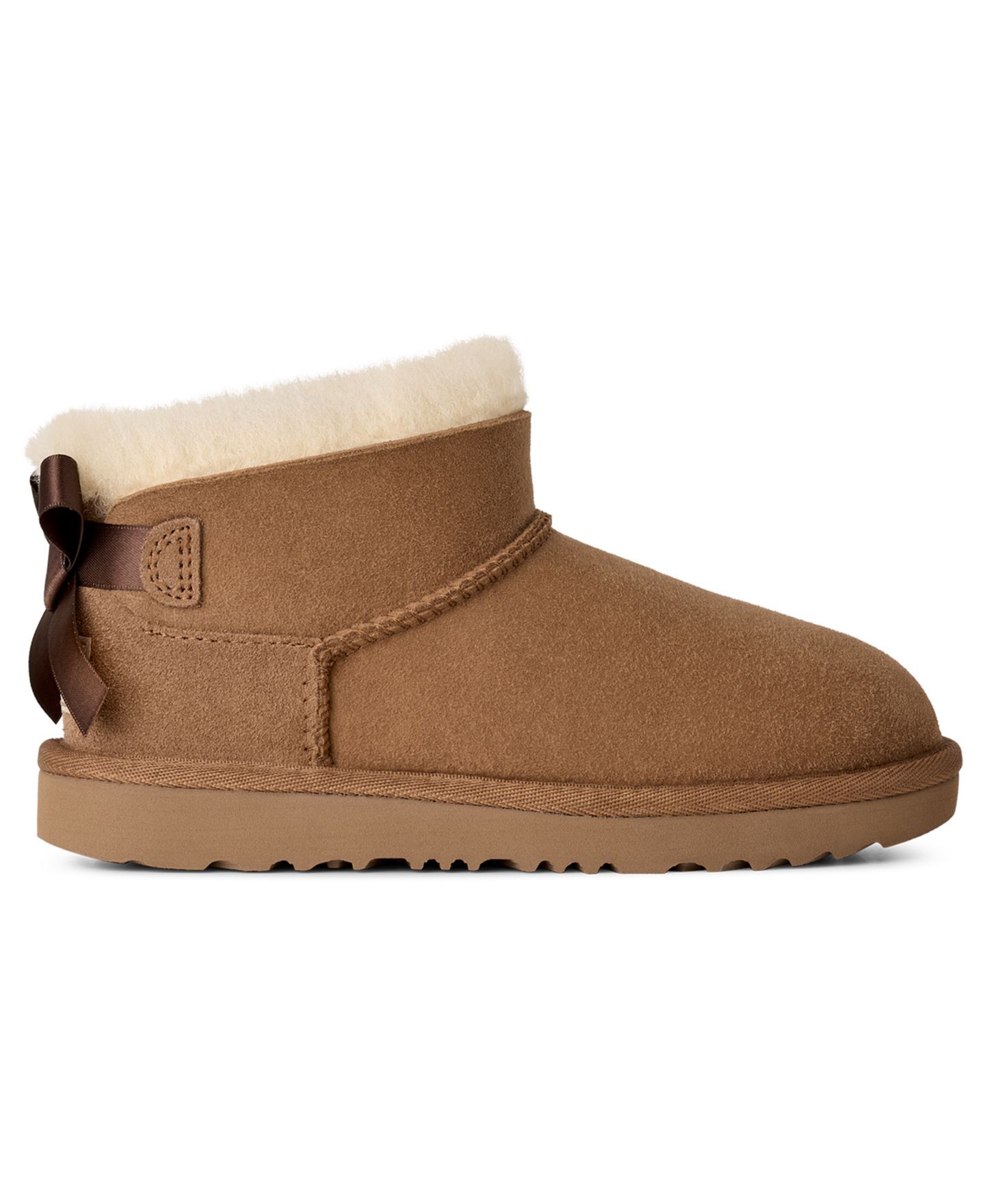 Детские ботинки UGG® Ultra Mini Bailey Bow Round Toe Booties, цвет: Каштановый — фото 2