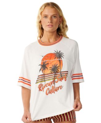 Women's Surf Culture Cropped Cotton Crewneck T-Shirt