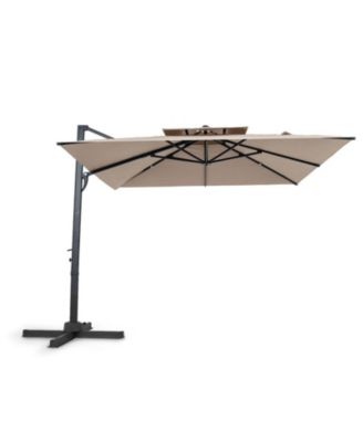 Cantilever Patio Umbrella with 360-Degree Rotation and 8 Sturdy Ribs for Backyard