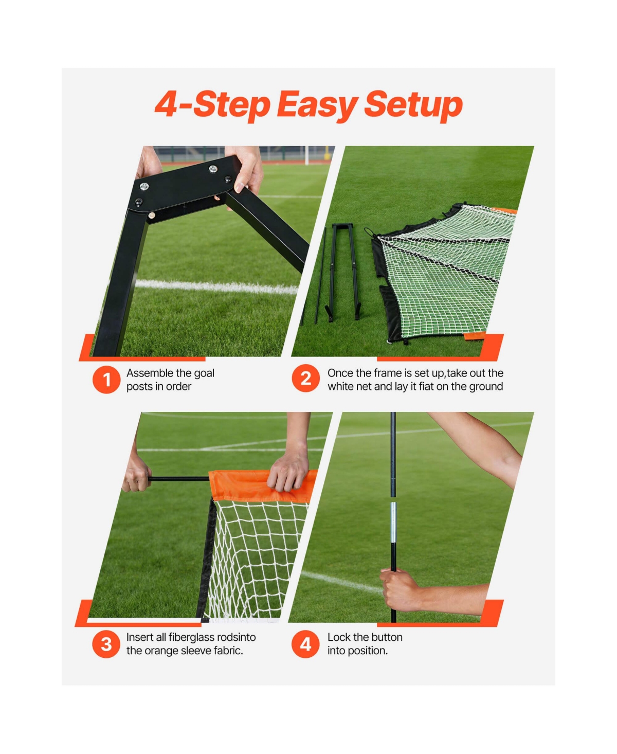 Vevor Lacrosse Goal Net Portable Backyard Training Equipment Carry Bag