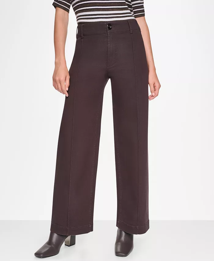 Women's High-Rise Wide-Leg Pin-Tuck Jeans