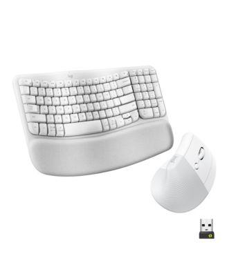 Wave Keys & Lift Vertical Mouse: Ergonomic Wireless Combo, Cushioned Palm Rest, Easy-Switch Bluetooth, Multi-OS (Windows/Mac)