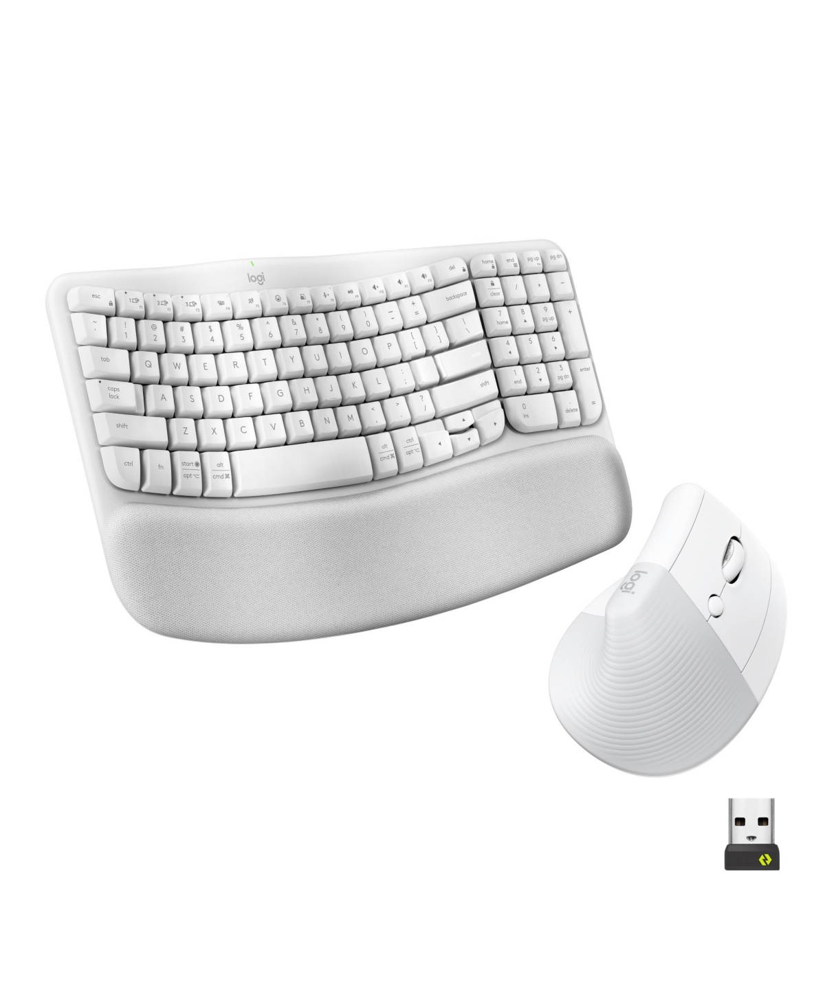 Logitech Wave Keys & Lift Vertical Mouse: Ergonomic Wireless Combo, Cushioned Palm Rest, Easy-Switch Bluetooth, Multi-os (Windows/Mac)