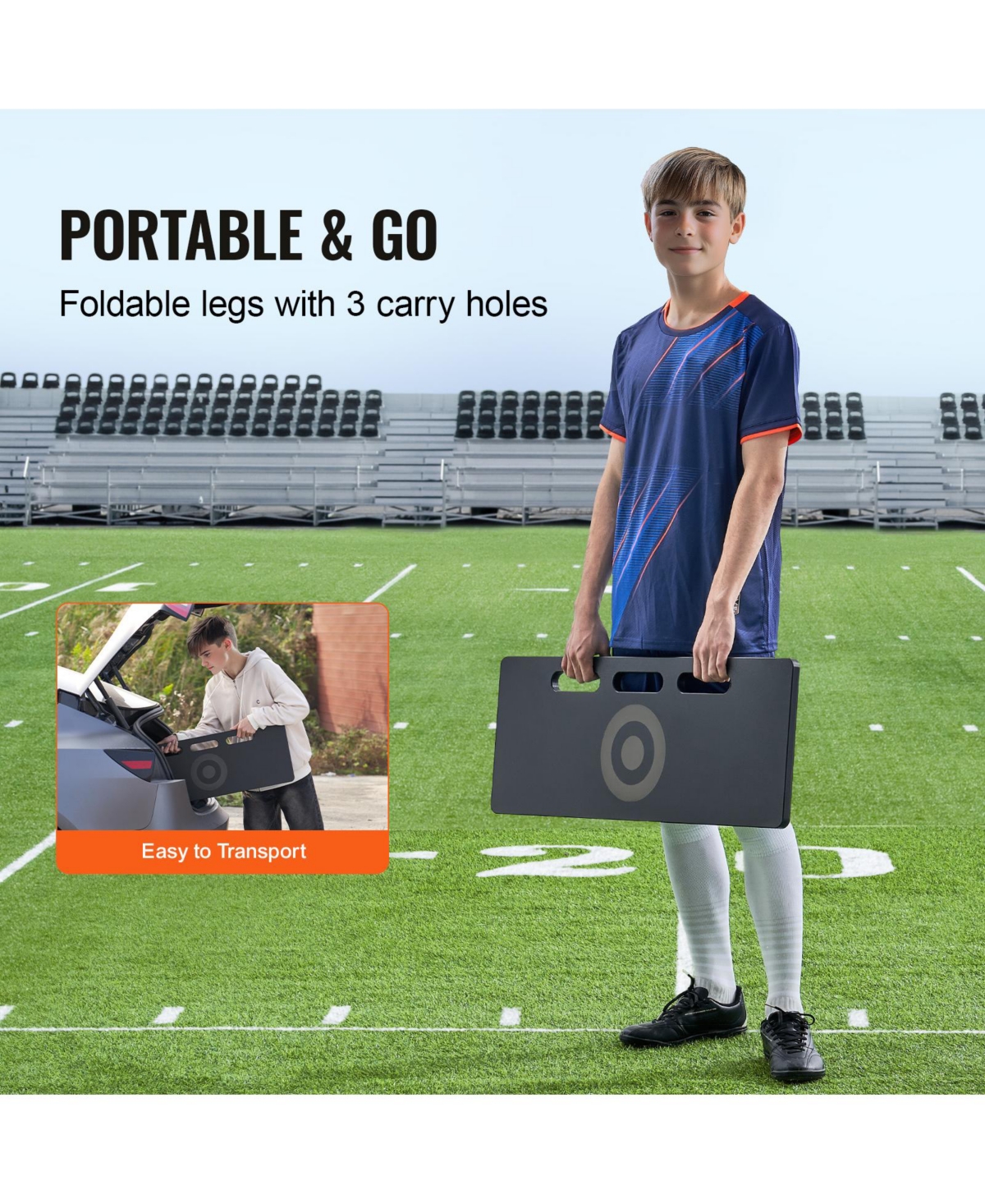 Vevor 32"X12" Soccer Rebounder Board Portable Soccer Wall with 2 Angles Rebound