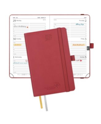 Pocket Planner 2026-2027 Academic Weekly Hourly Leather Cover