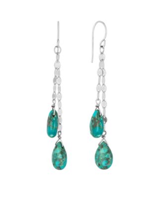 Double Teardrop Chain Drop Earrings