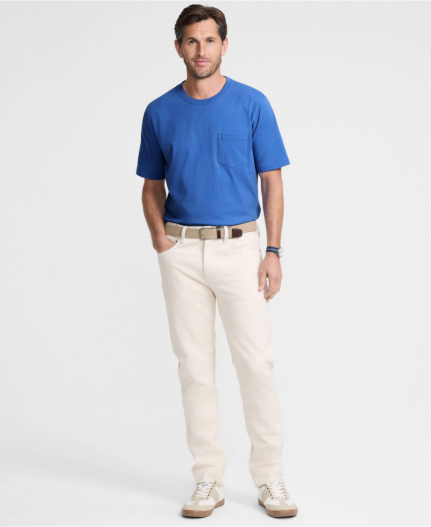 Мужская футболка Lands' End Super-T Short Sleeve T-Shirt with Pocket, цвет: Кобальтовый синий — фото 4