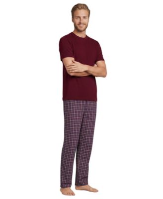 Men's Short Sleeve Essential Knit Tee and Poplin Pant Set