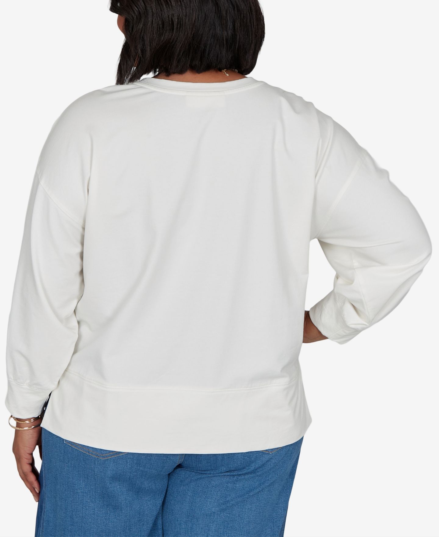 Женский свитшот Ruby Rd. Plus Size Football Graphic Terry, цвет: Слоновая кость разноцветный — фото 5