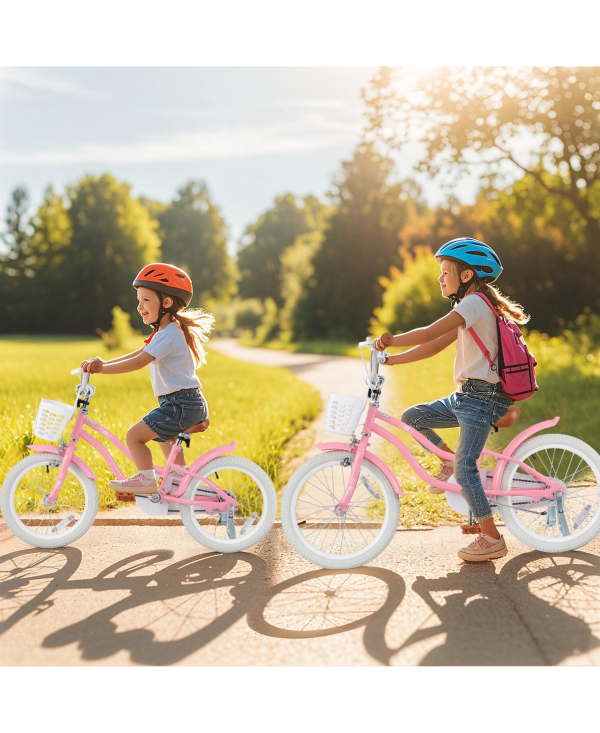 Slickblue Kids Bicycle with Training Wheels and Basket for Boys And Girls
