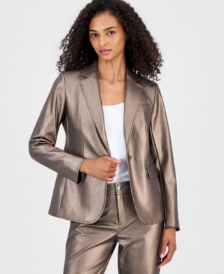 Women's Notch-Collar Single-Button Blazer