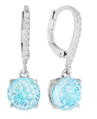 Sterling Silver Starlight Cubic Zirconia Leverback Earrings