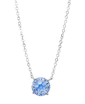 Sterling Silver Starlight Cubic Zirconia Solitaire Necklace