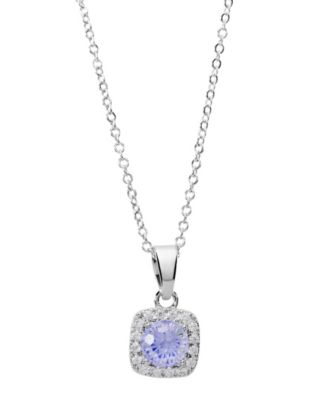 Sterling Silver Cubic Zirconia Halo Necklace