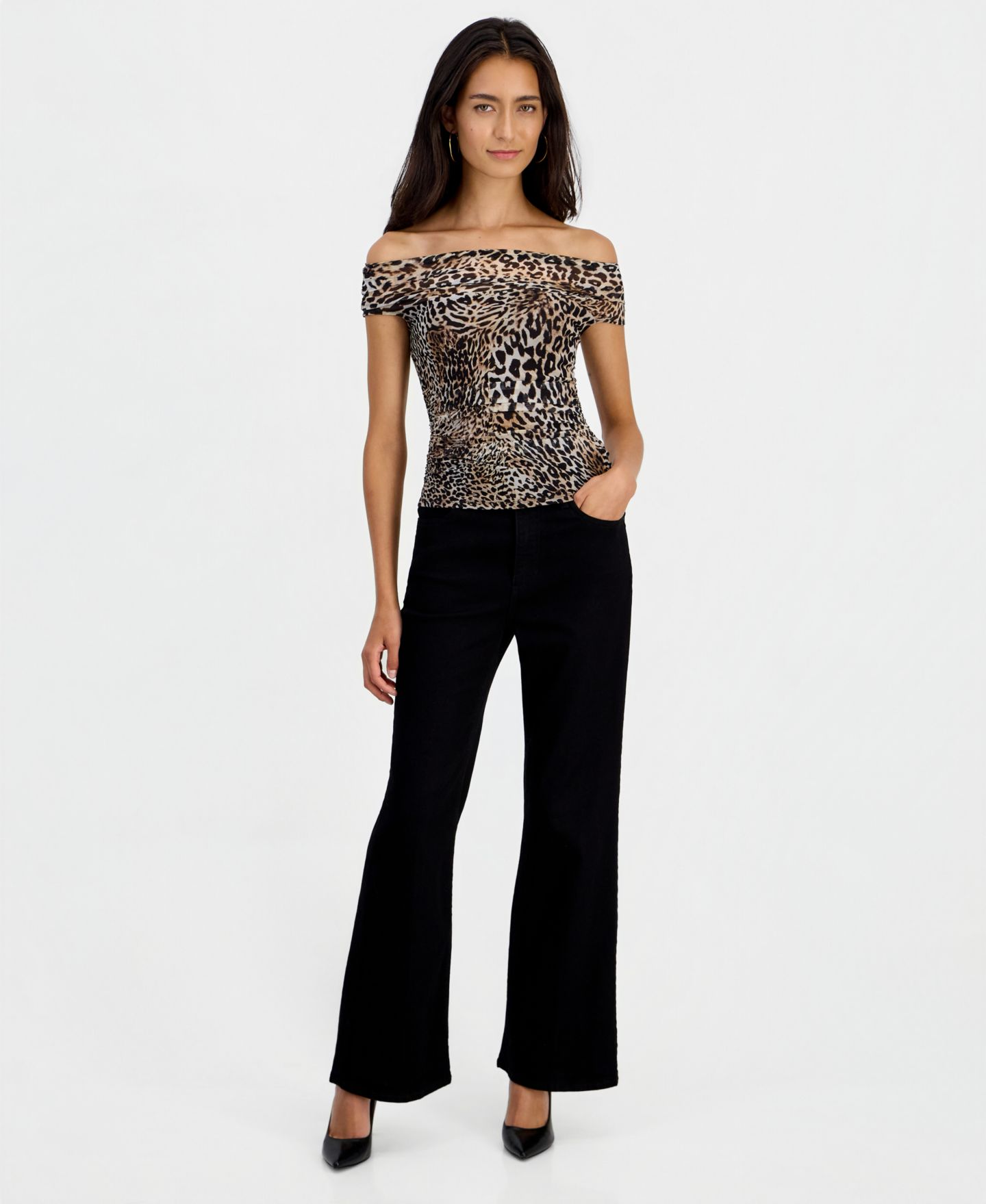 Женские джинсы GUESS Classic Faye Wide-Leg, цвет: Варёный — фото 7