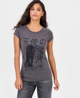 Women's Graphic Boxy Raw-Edge T-Shirt