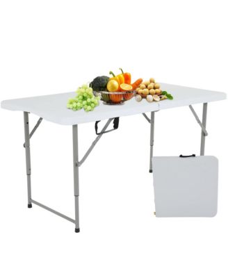 4 Feet Folding Table Heavy Duty Plastic Utility Indoor Outdoor Party Dining Lock Function
