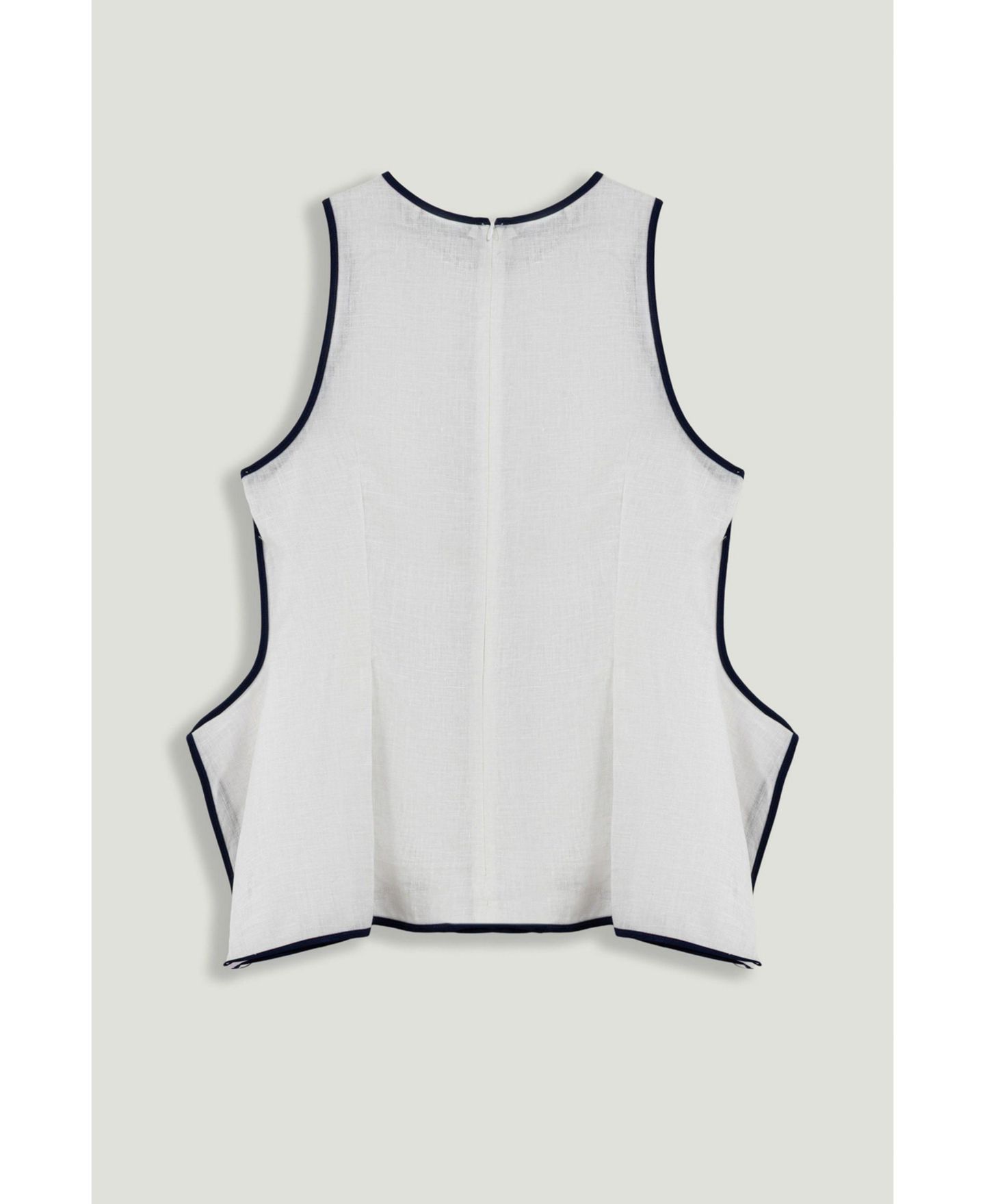 Женский топ NOCTURNE Contrast Trim Peplum, цвет: Белый — фото 7
