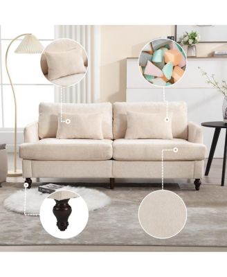  Mid-Century Modern Chenille 2-Seat Loveseat Sofa