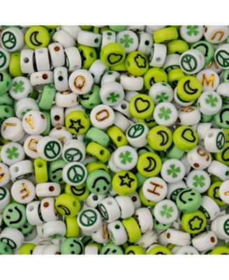 4x7mm  Plastic Round Alphabet Craft Beads, 72g