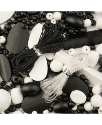 90g   Craft Wood Beads with Elastic Nylon Cord