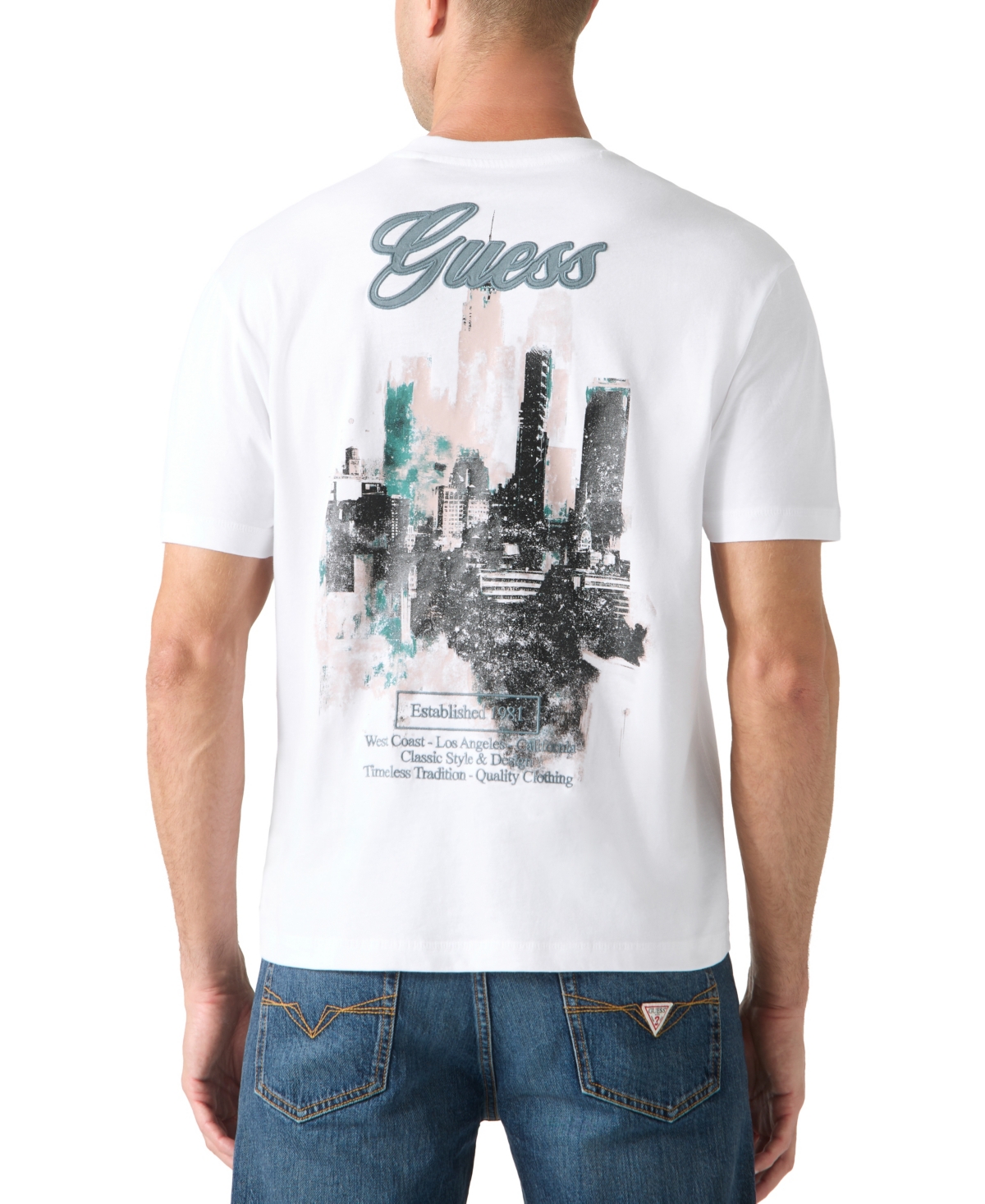 Guess Men's Watercolor City Short-Sleeve T-Shirt