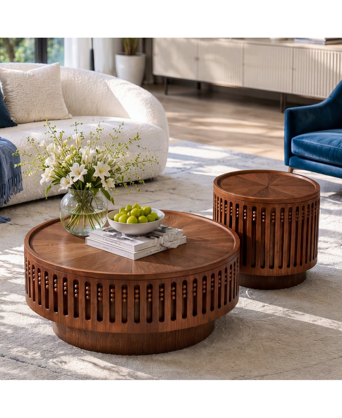 Streamdale Furniture 2-Piece Lattice Design Coffee Table Set