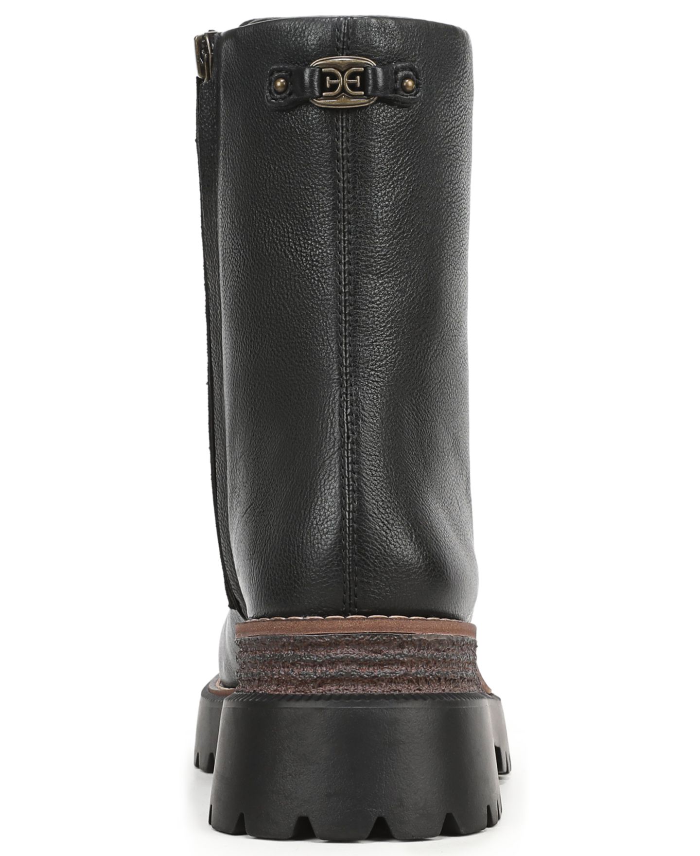 Женские ботинки Sam Edelman Gemma Zipper Short, цвет: Чёрный кожаный — фото 3
