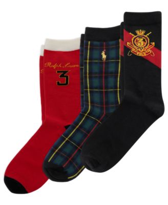 Boys' 4-11 Polo Crest Crew Socks, 3-Pack