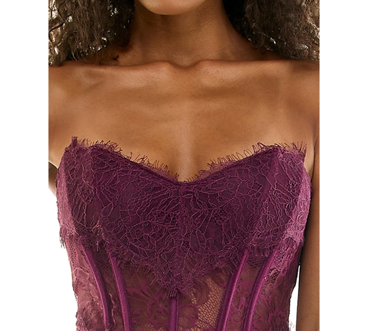 Seni & Cade Juniors' Corset Lace Glitter Satin Dress