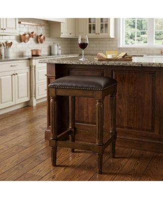27" Solid Wood Backless Counter Height Bar Chair