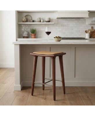 24" Solid Wood Backless Counter Height Bar Chair