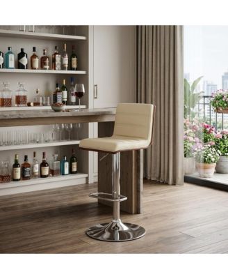 23" Iron Swivel Low Back Adjustable Height Bar Chair
