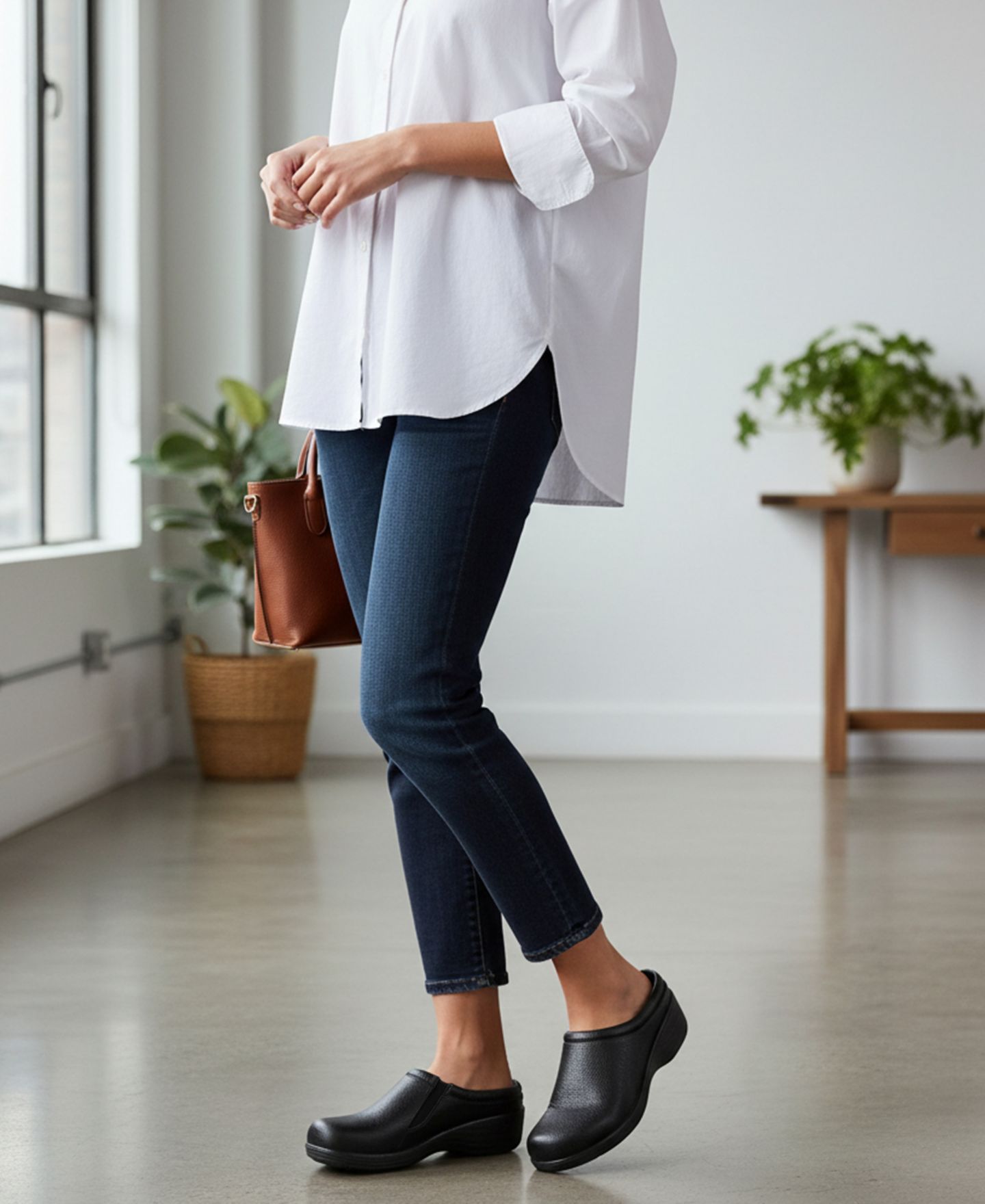 Женские сабо Easy Street Beck Slip-Resistant Round Toe, цвет: Чёрный, вариант 1 — фото 7
