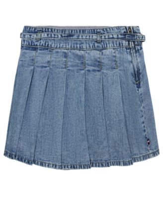 Girls' 7-16 Denim Pleated Skirt