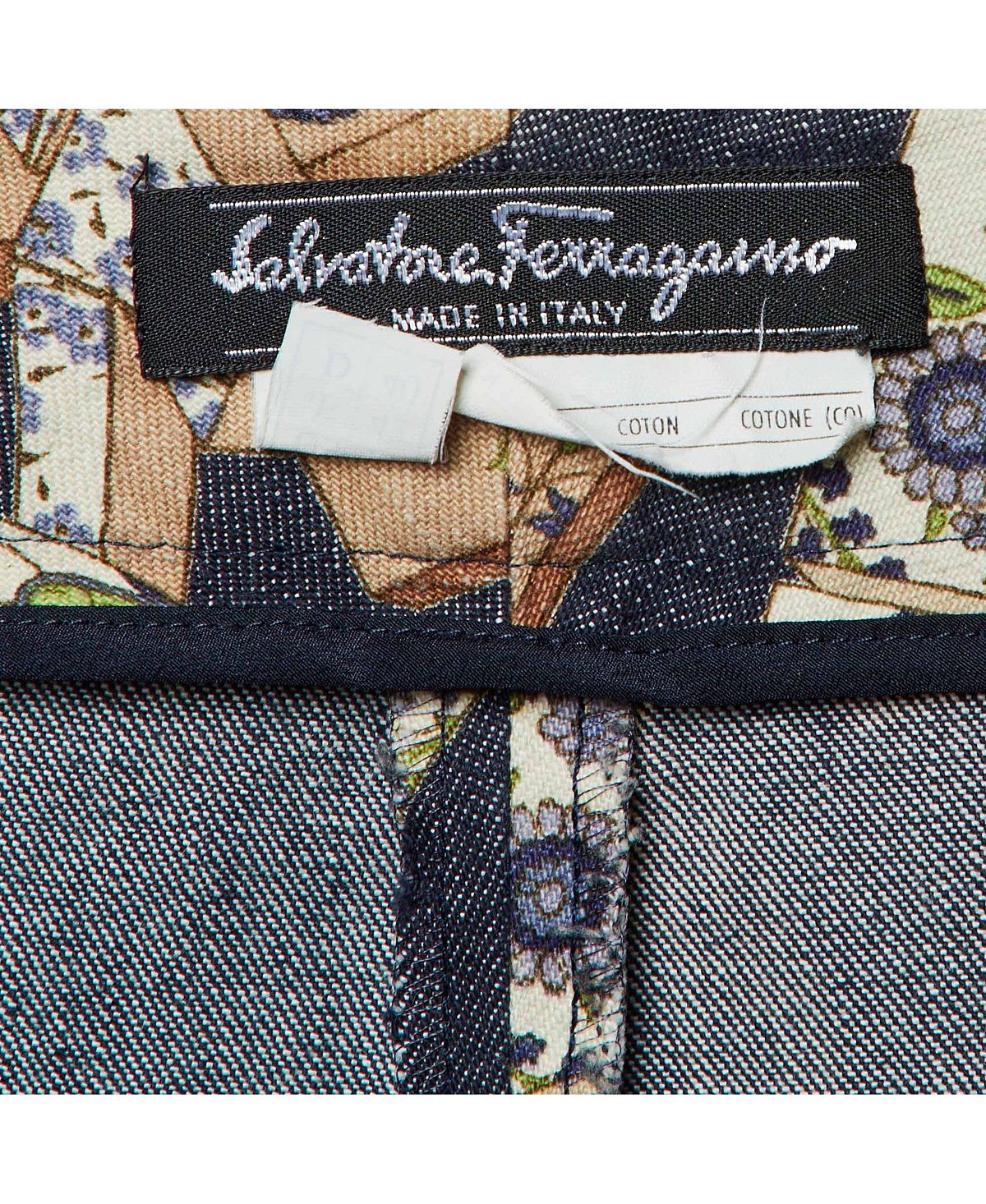 Pre-Owned Salvatore Ferragamo Women's Floral Gancini Print Denim Straight Jeans view 4 — MAYCSS fashion products