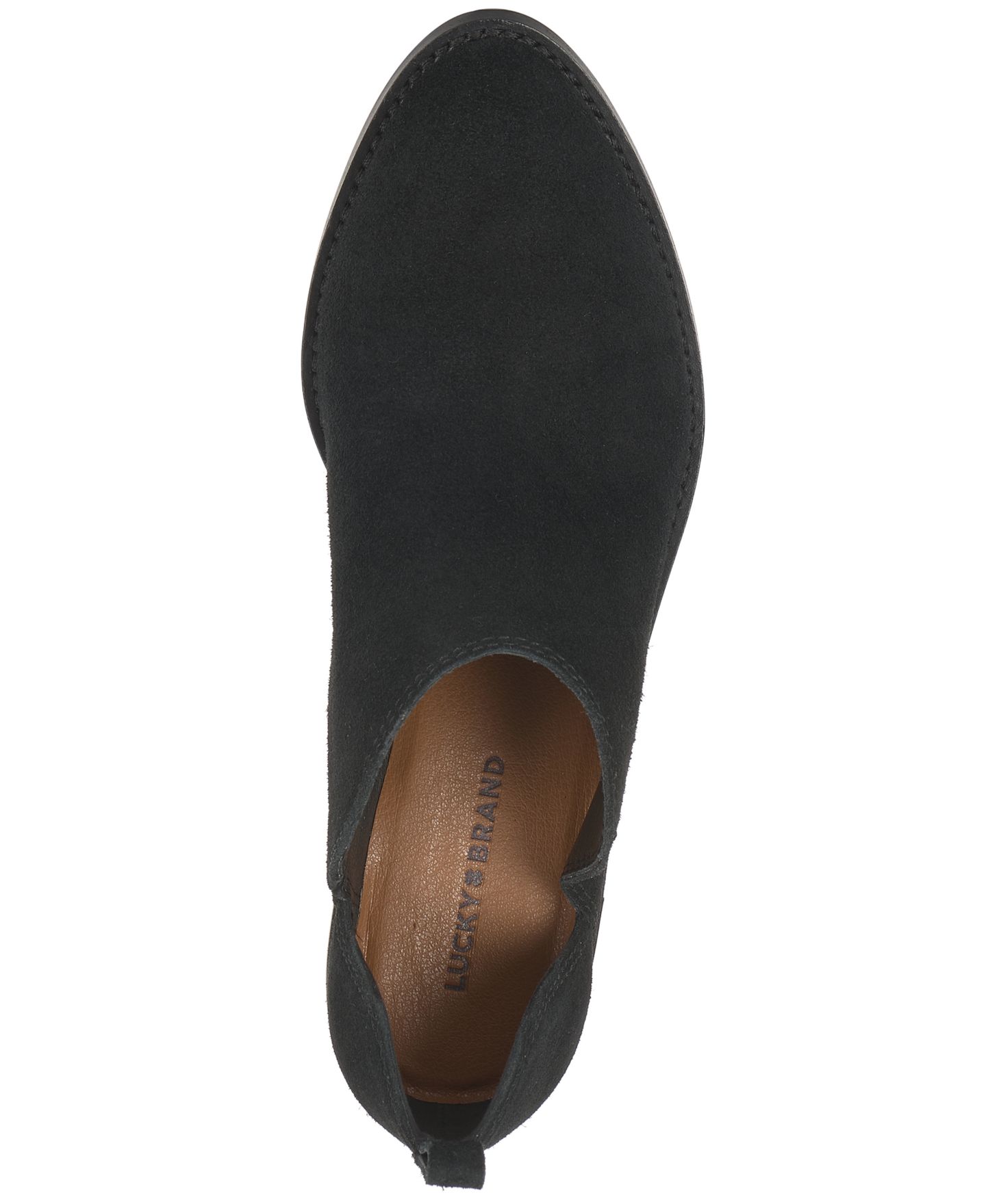 Женские ботинки Lucky Brand Fayth Slip-On Ankle Booties, цвет: Чёрный замшевый — фото 4