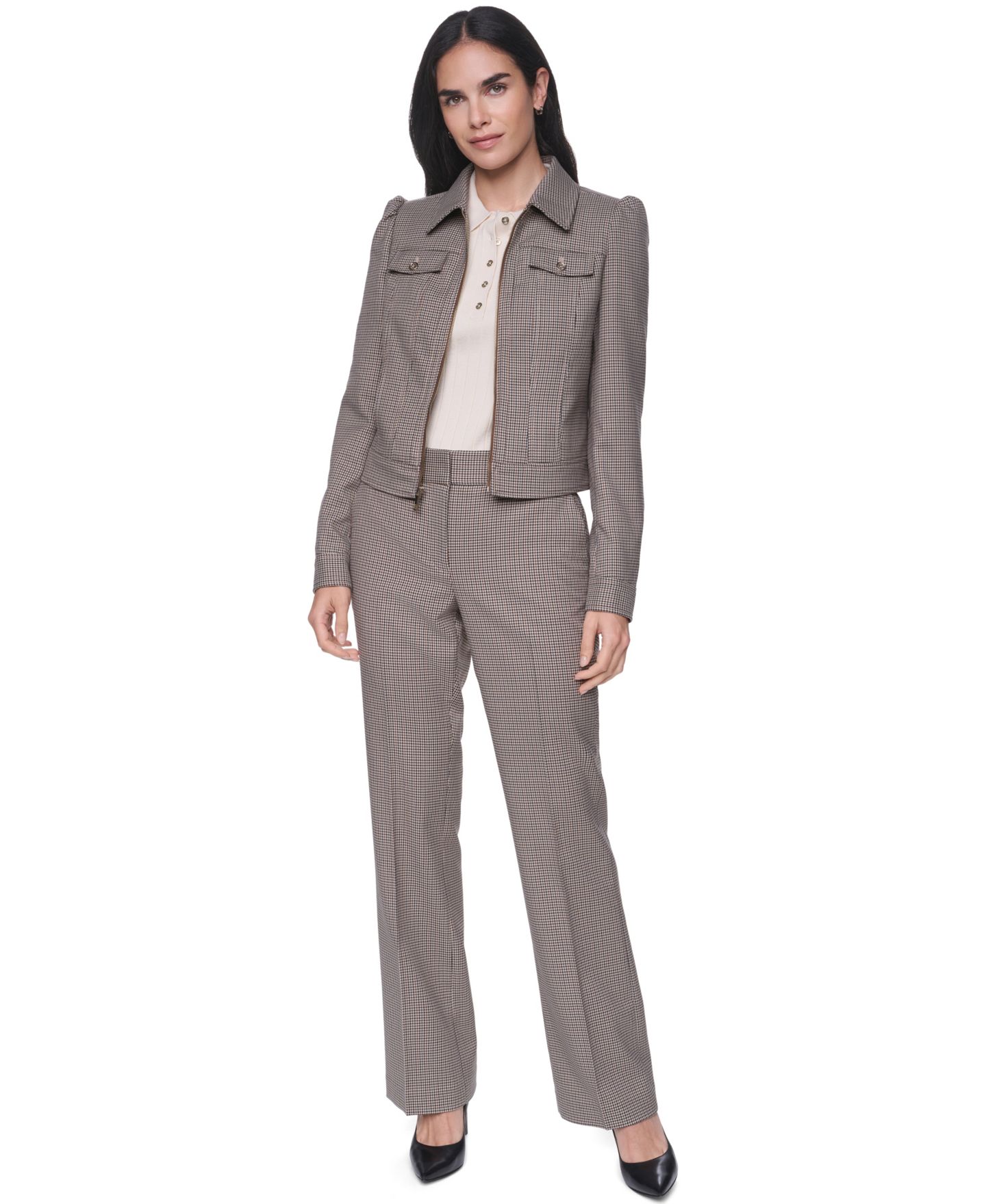 Женская куртка Tommy Hilfiger Long-Sleeve Full-Zip, цвет: Хаки разноцветный — фото 6